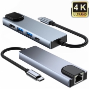 HUB USB TYPE C X HDMI/RJ 45/USB/TYPE C
