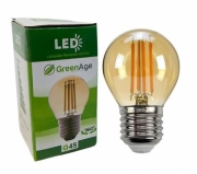 LAMPADA 4W LED FILAMENTO GREEN G45 BRANCO QUENTE